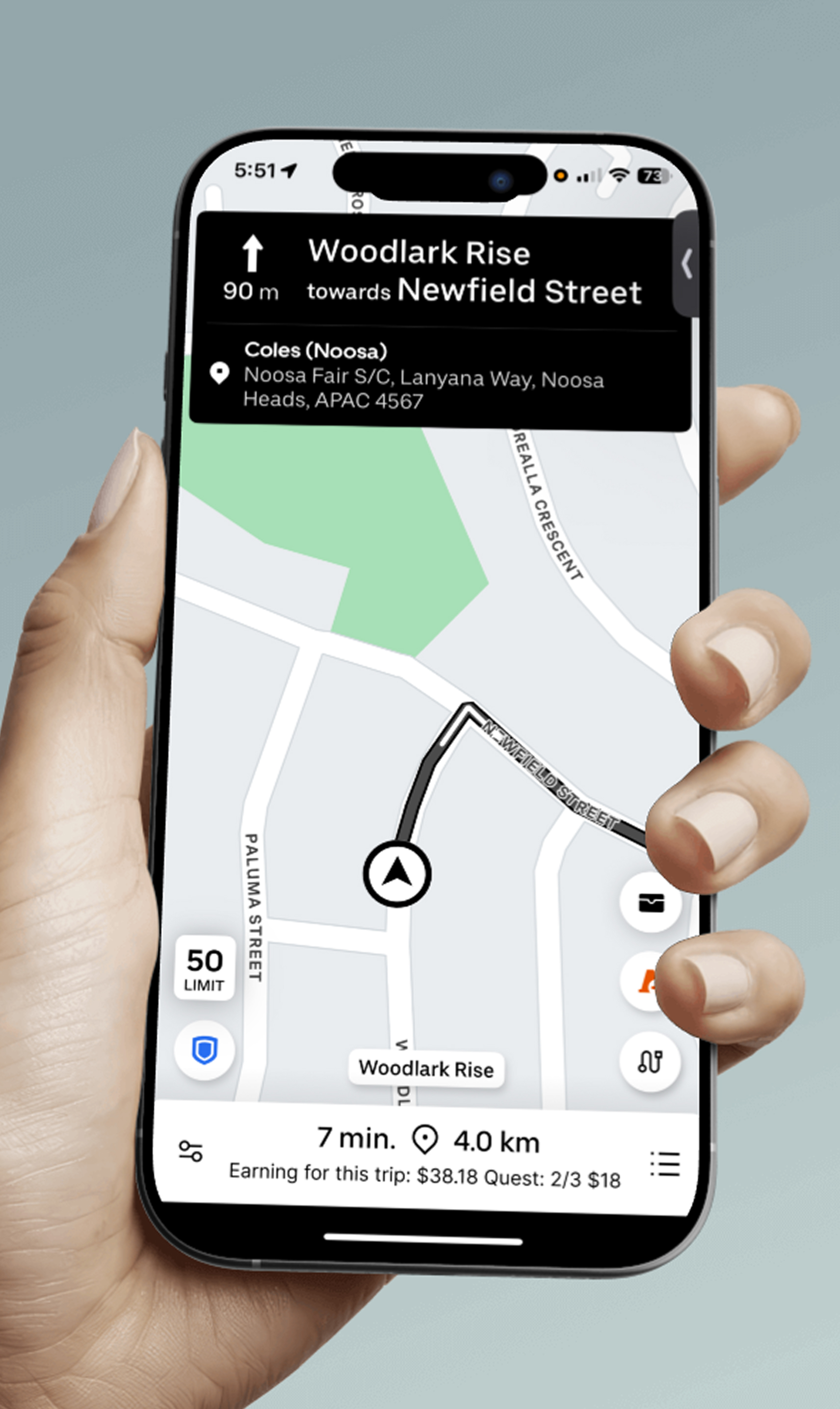Solution - Navigation with earnings visible