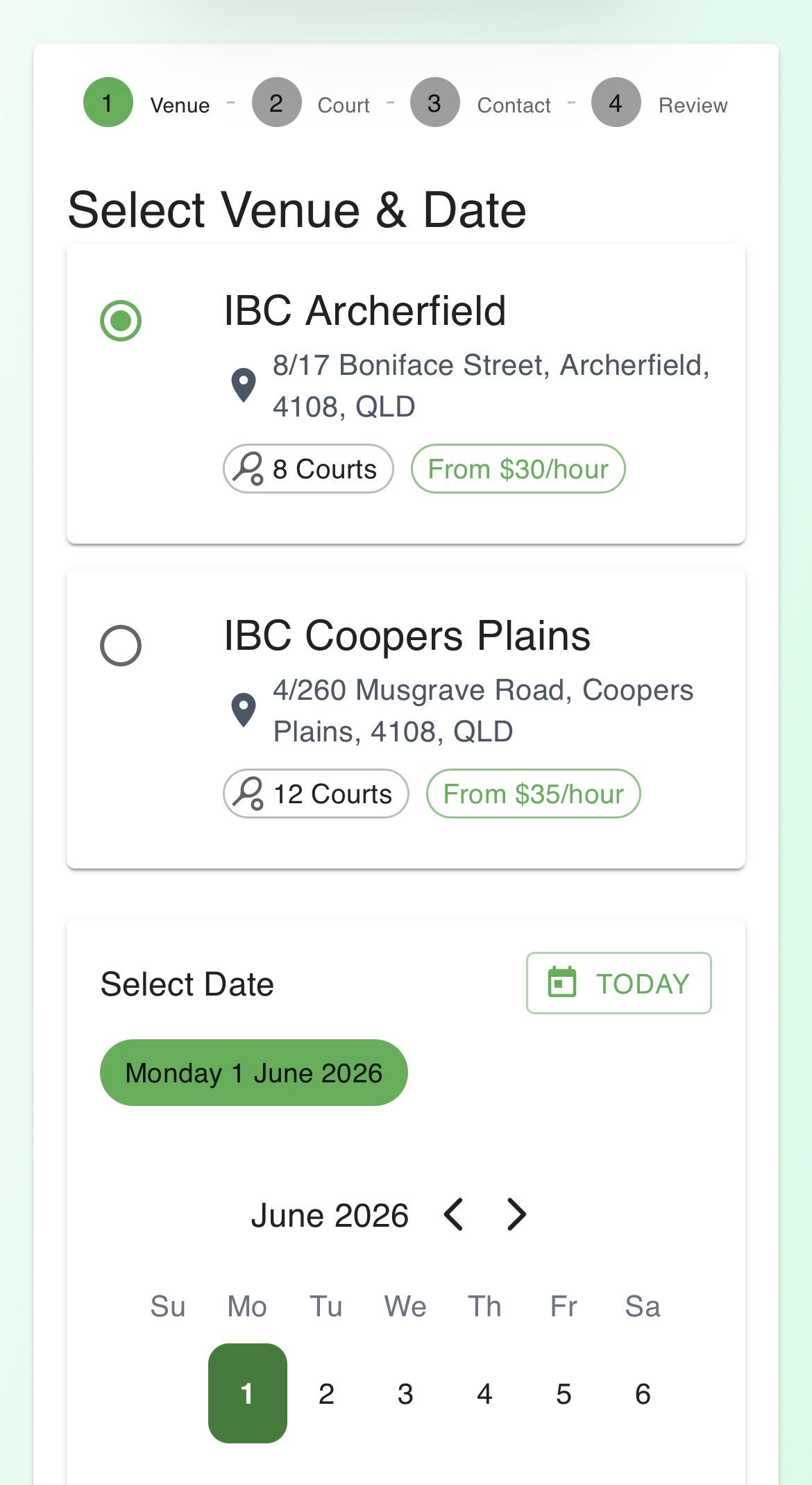 Redesigned IBC booking flow