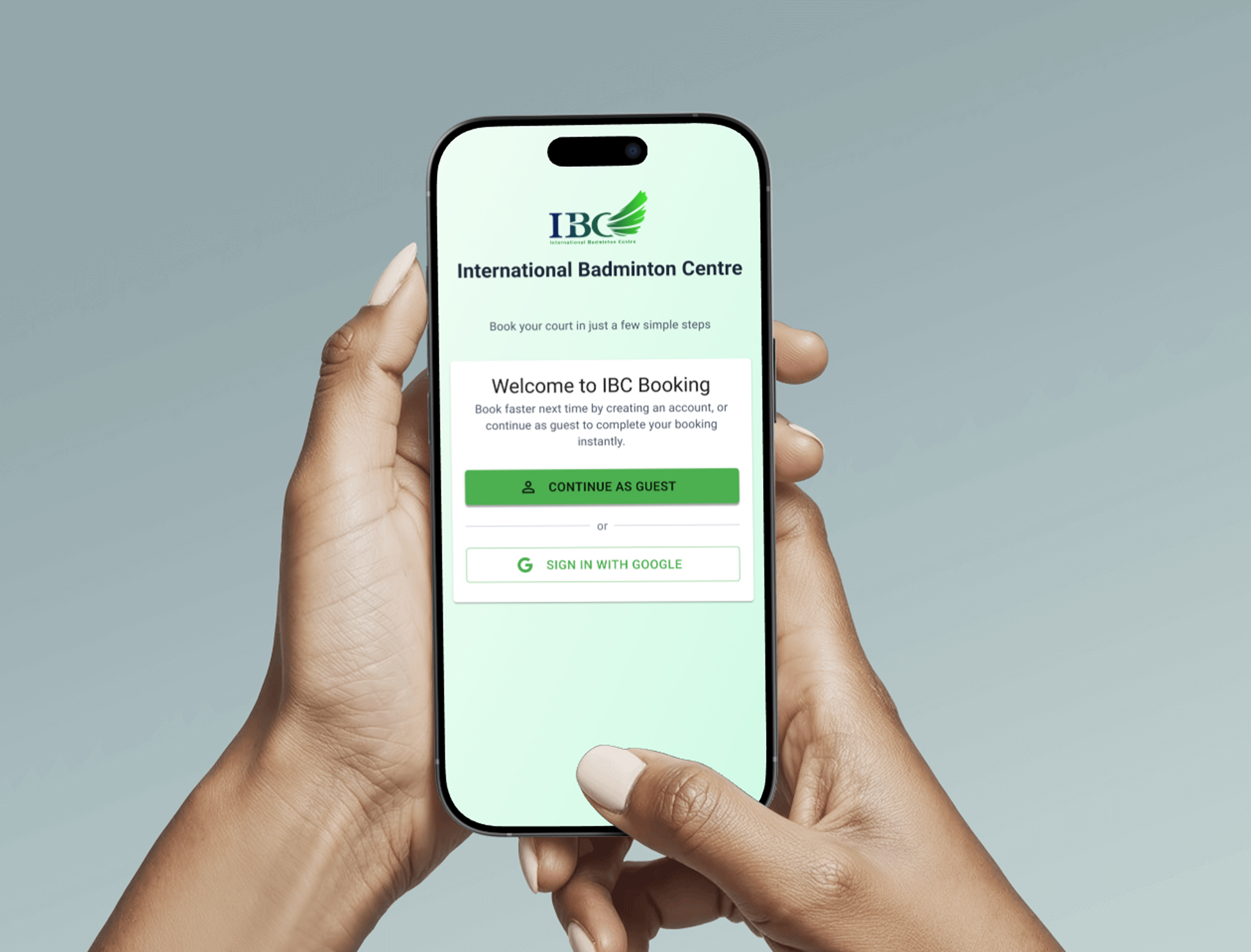 Guest and login booking screen